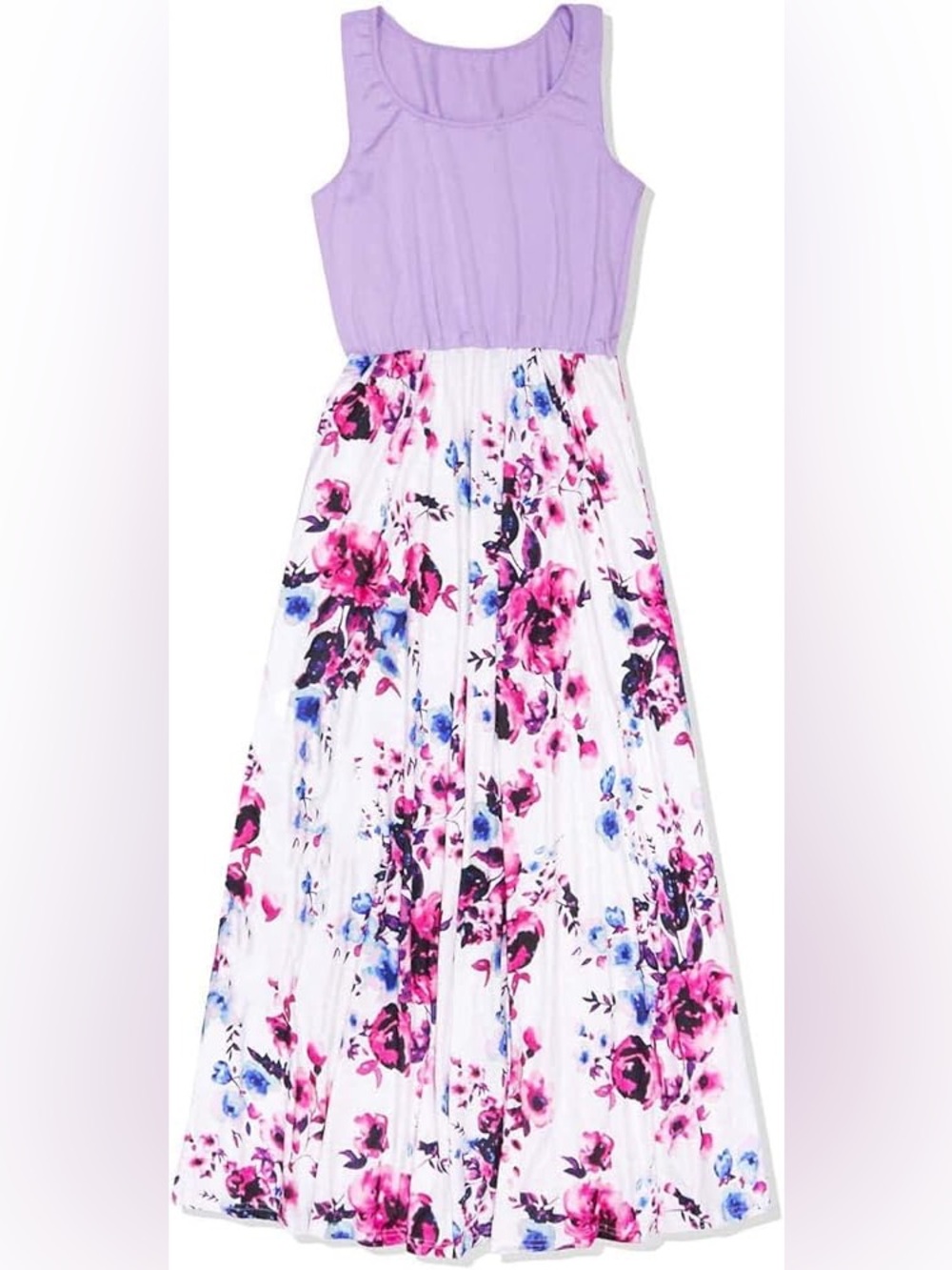🎉SALE!!! Girls Lavender Floral Maxi Dress - Sleeveless Summer Dress